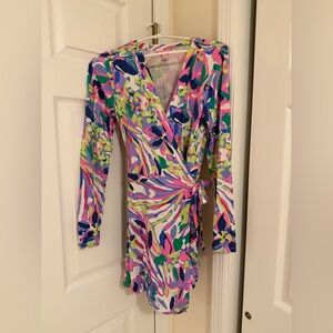 Lilly Pulitzer Multicolor florescent wrap romper size M